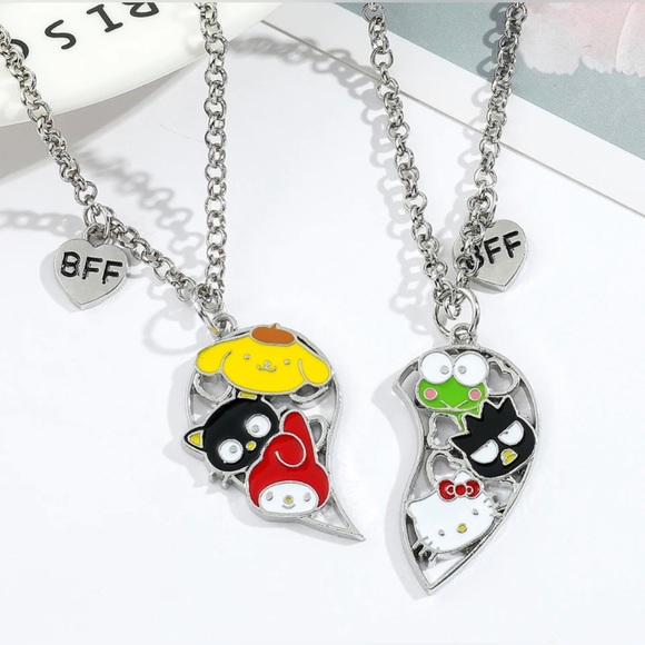 Sanrio Hello Kitty & Friends BFF 2 PC Heart Necklace Set - Picture 2 of 8